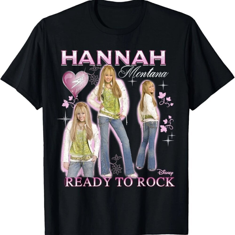 Hannah Montana Vintage Ready to Rock Unisex T-Shirt .